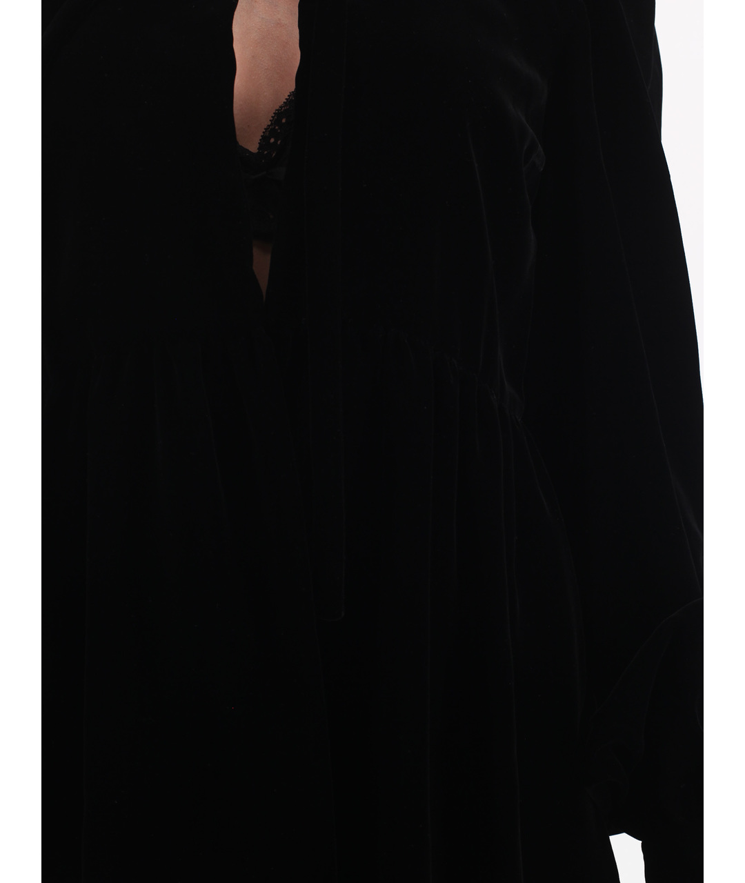 SAINT LAURENT Черное бархатное повседневное платье, фото 4
