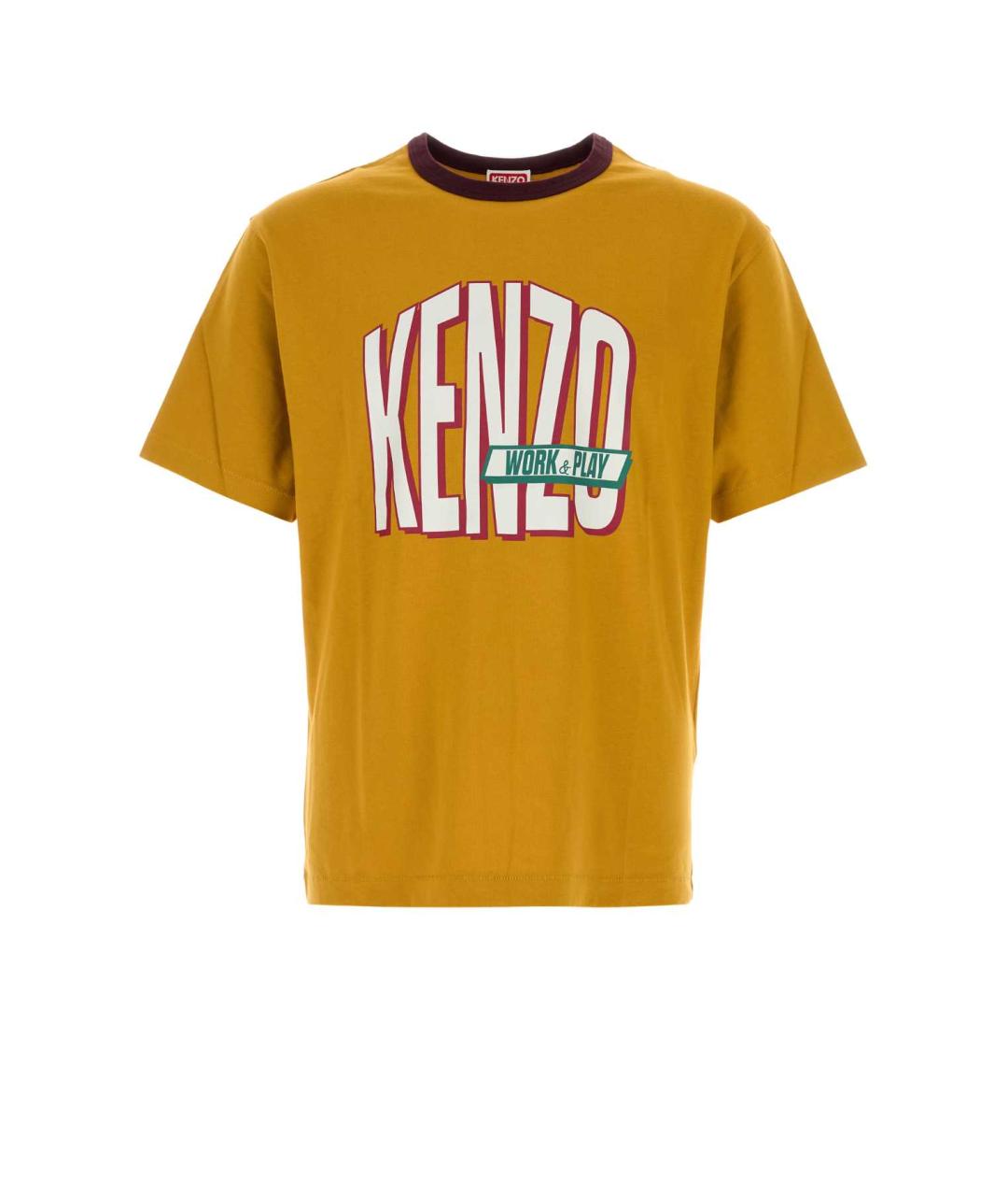 KENZO Желтая хлопковая футболка, фото 3
