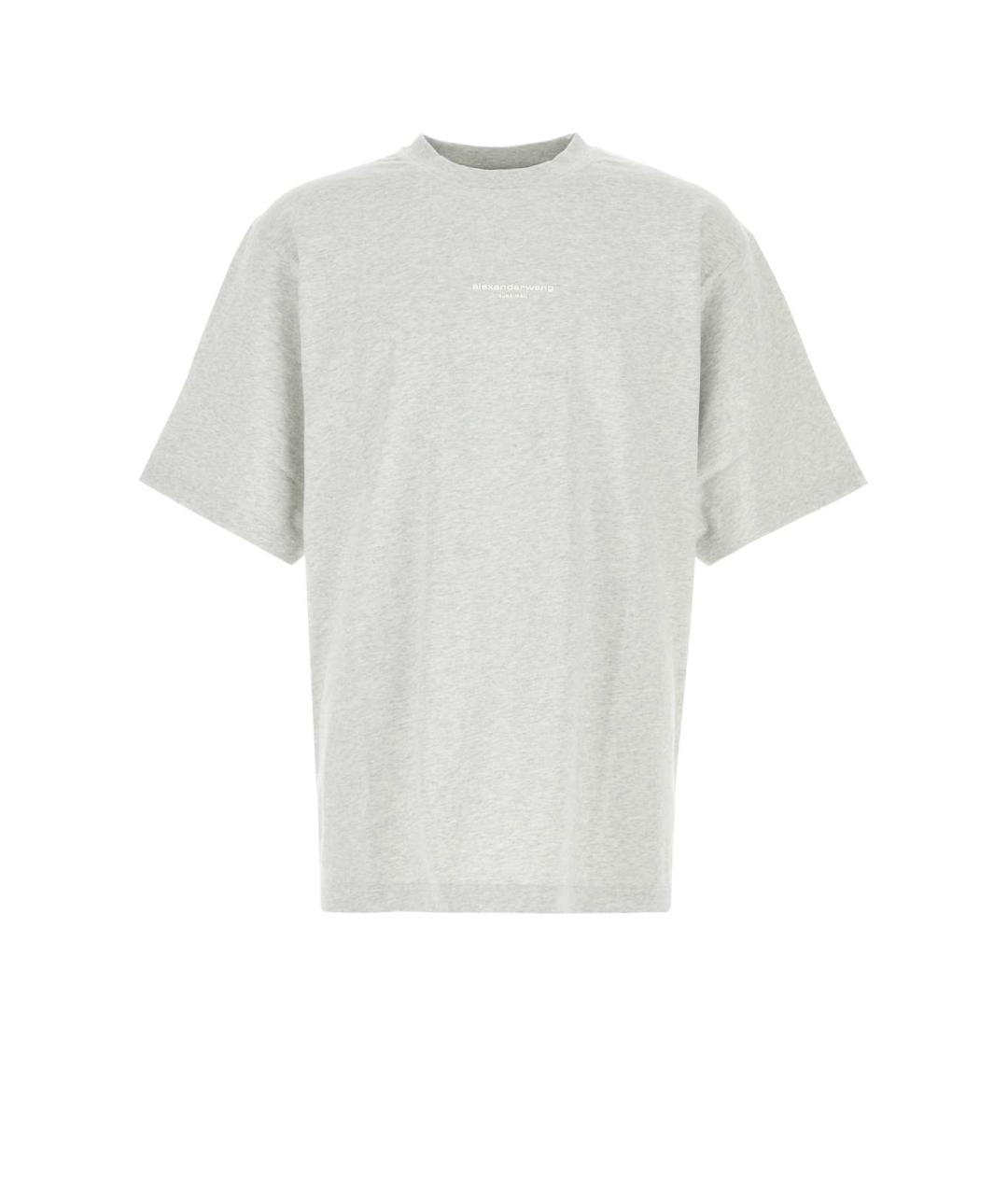 ALEXANDER WANG Серая хлопковая футболка, фото 3