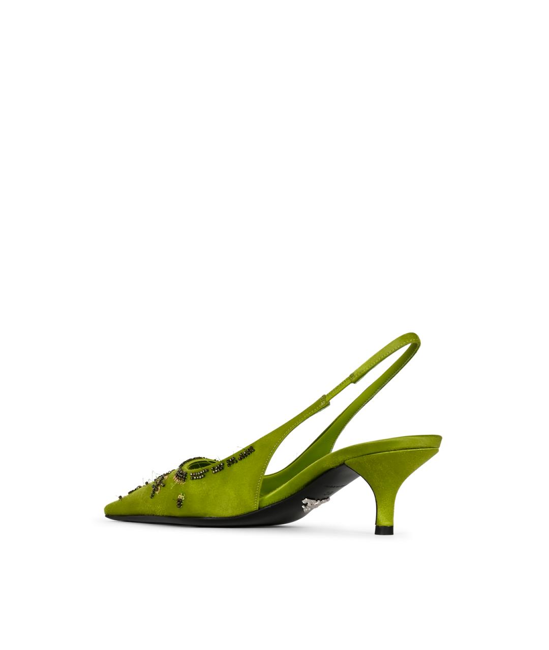 PRADA Зеленые текстильные туфли, фото 3