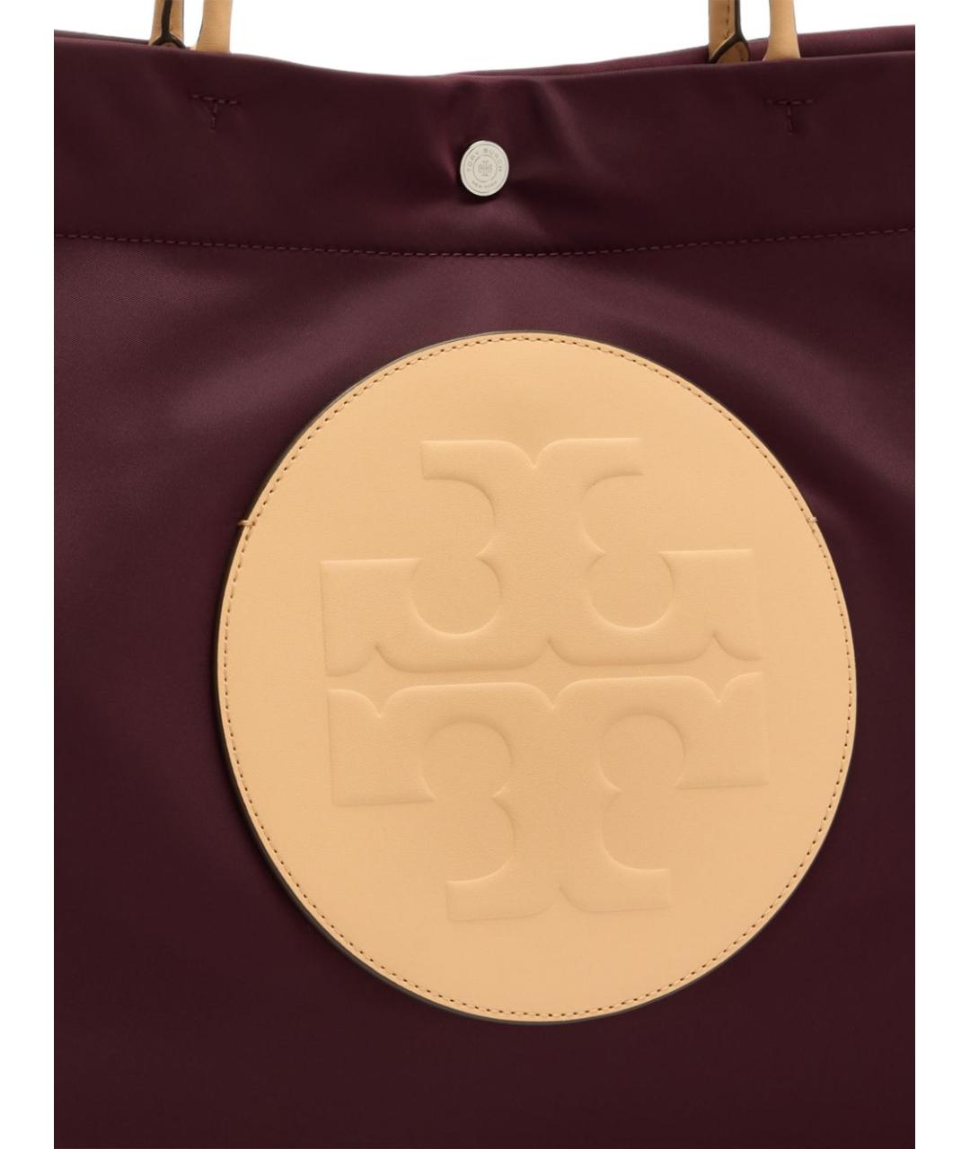 TORY BURCH Бордовая синтетическая сумка тоут, фото 3