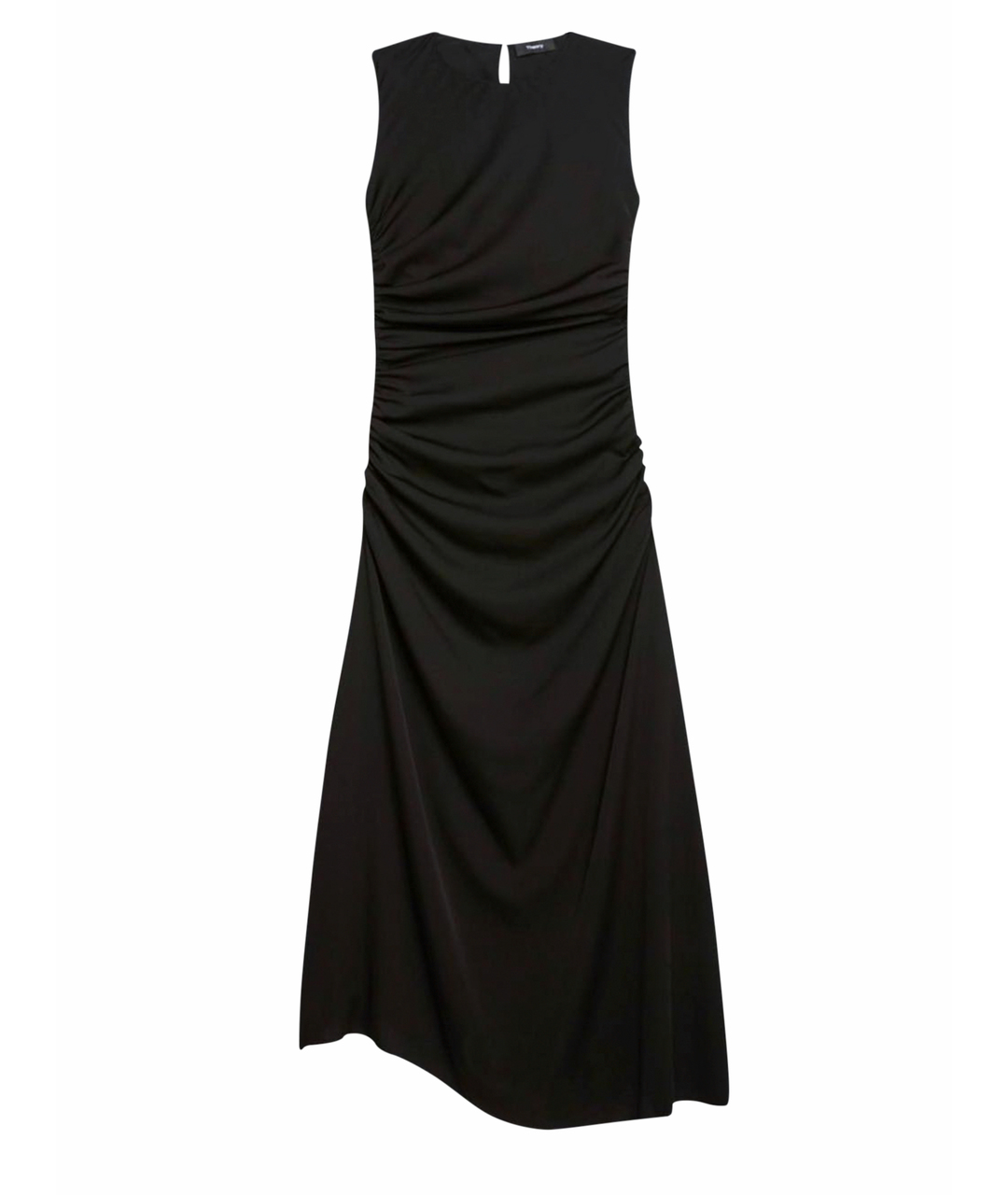 THEORY Черное шелковое повседневное платье, фото 1