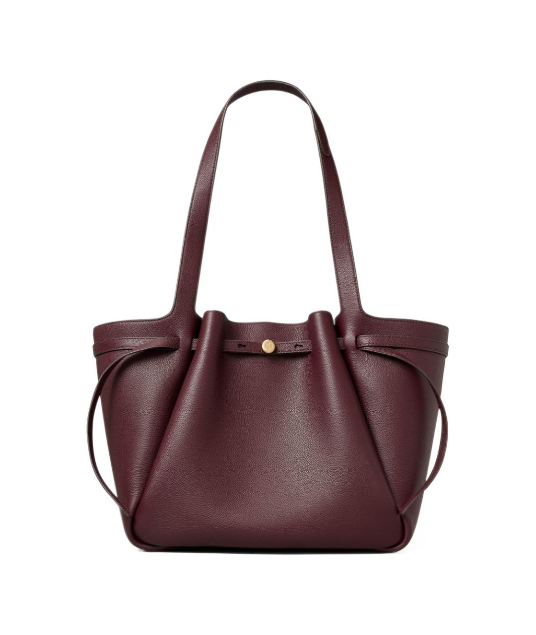 TORY BURCH Бордовая кожаная сумка тоут, фото 1