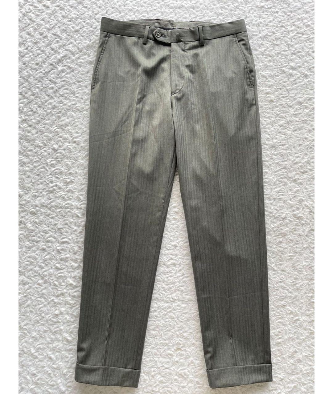 HACKETT Серые шерстяные классические брюки, фото 9