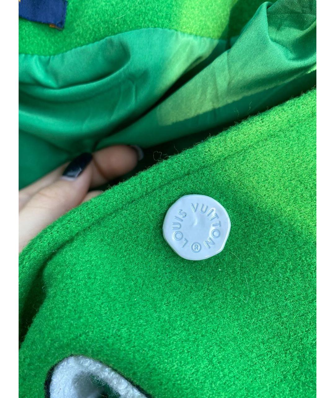 LOUIS VUITTON PRE-OWNED Зеленая шерстяная куртка, фото 4