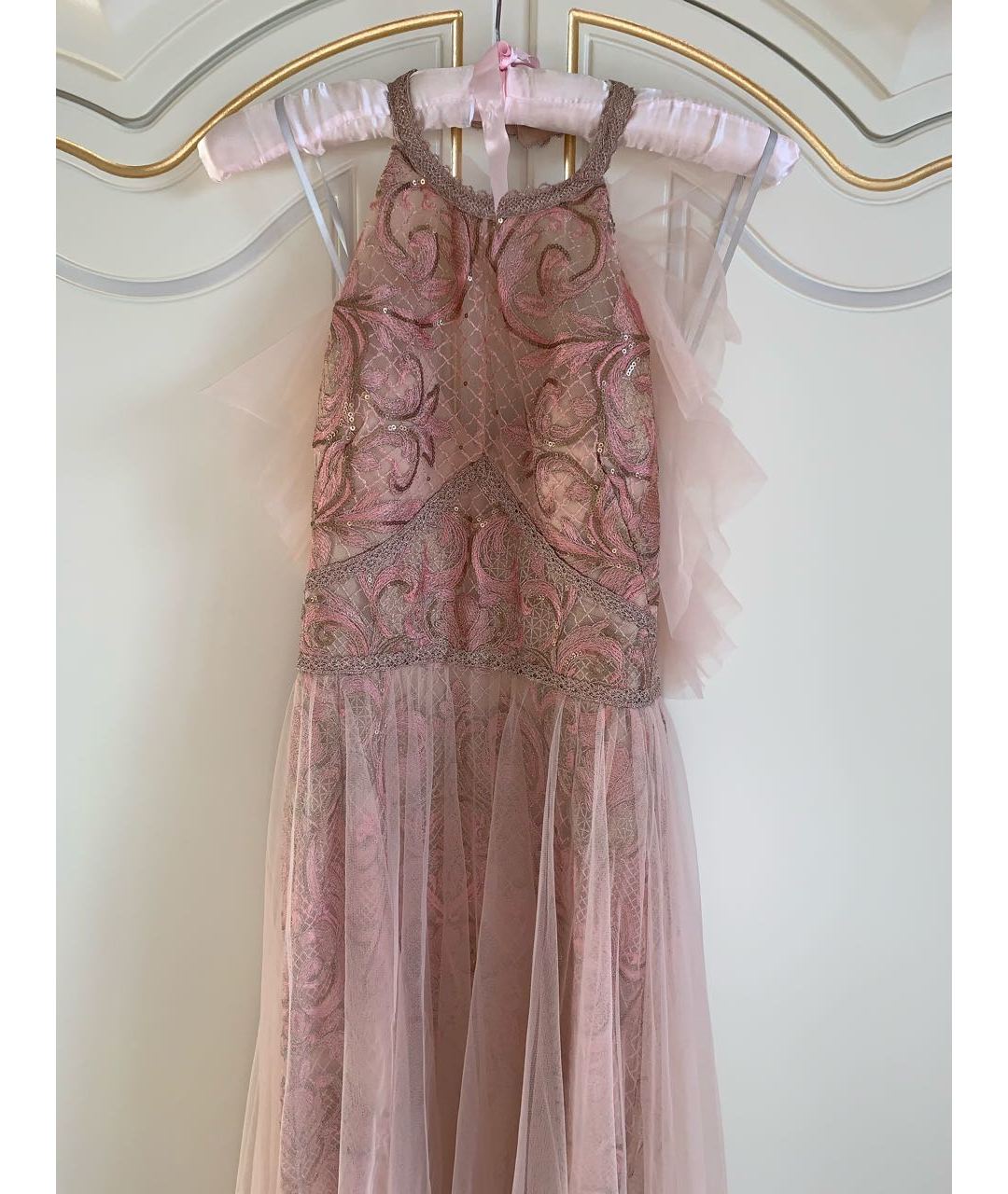 MARCHESA NOTTE Розовое синтетическое вечернее платье, фото 5