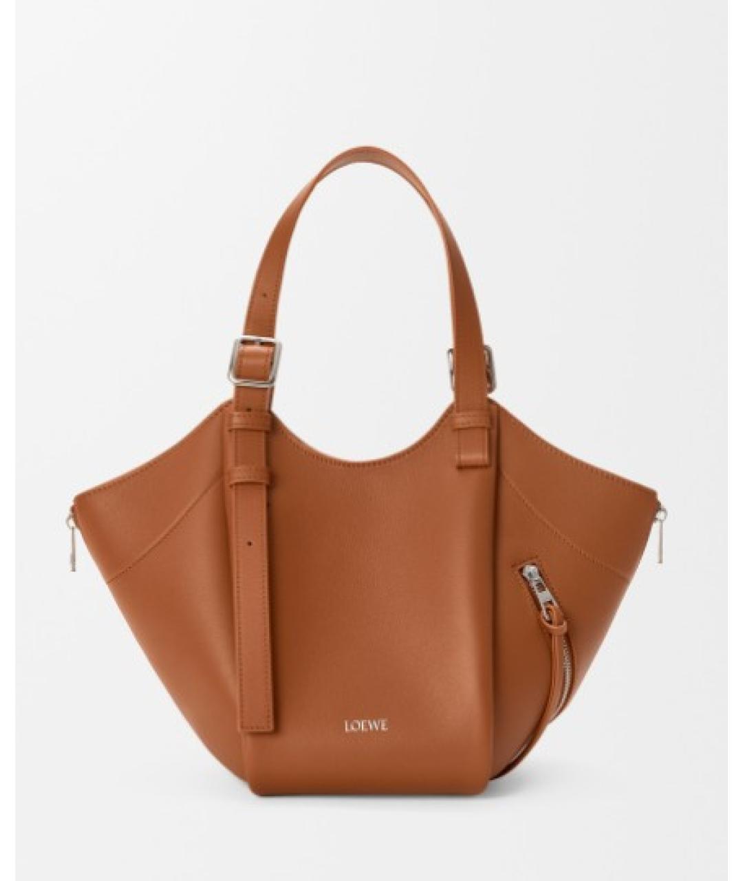 LOEWE Коричневая кожаная сумка через плечо, фото 5