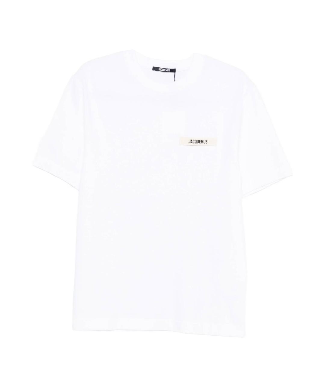 JACQUEMUS Белая хлопковая футболка, фото 4