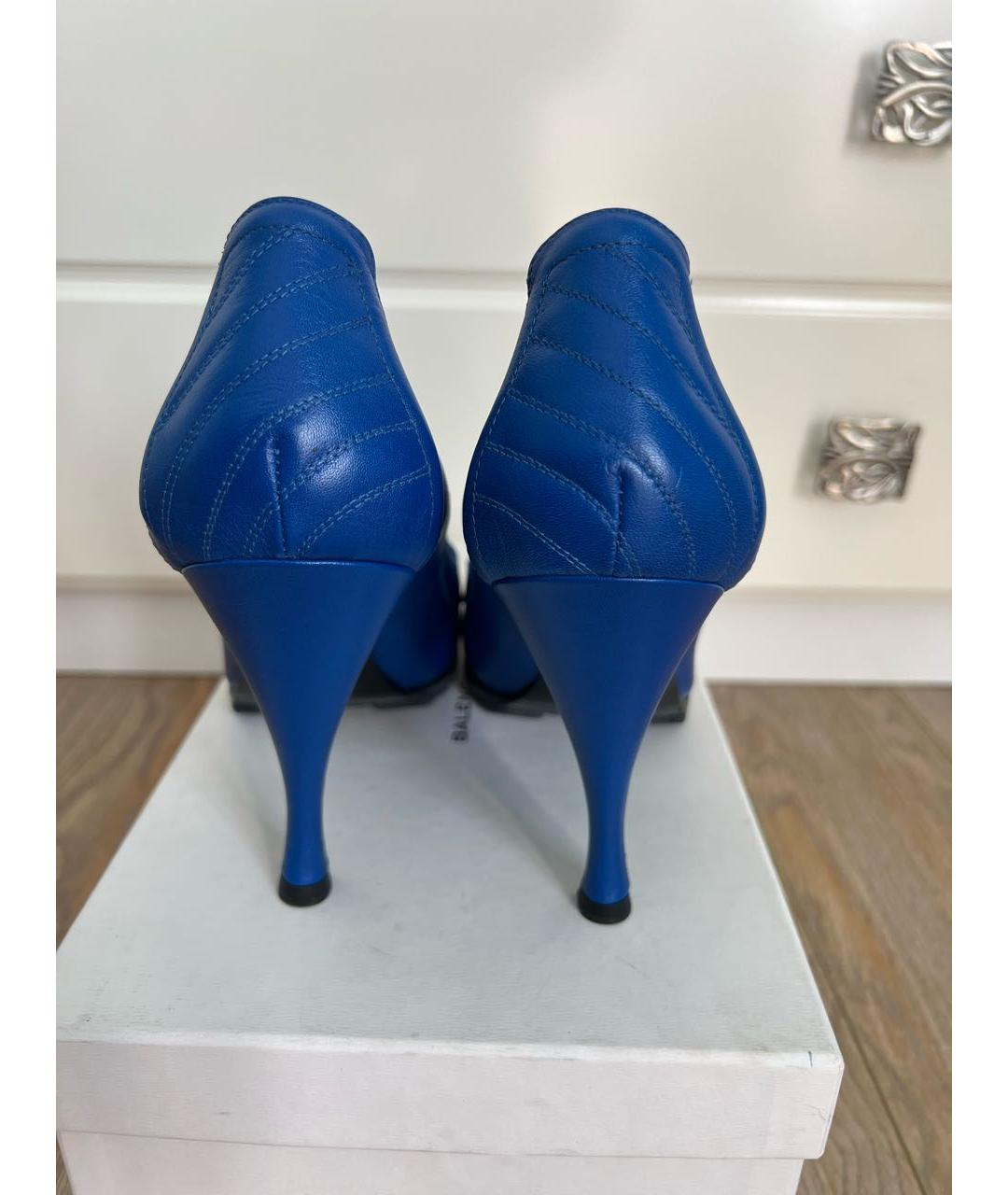 BALENCIAGA Синие кожаные туфли, фото 4