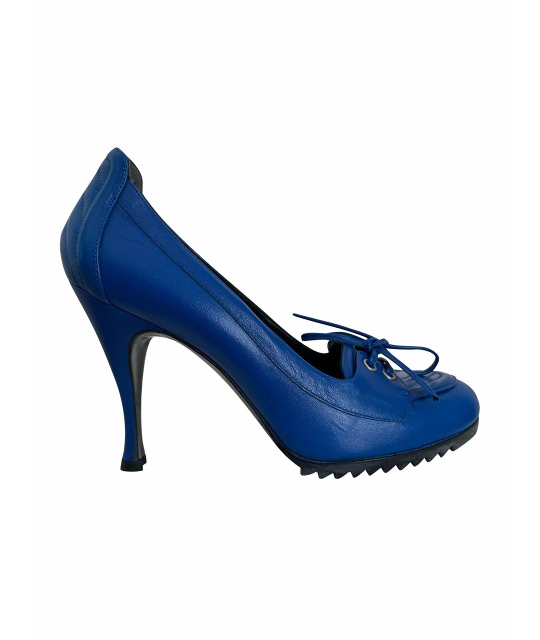 BALENCIAGA Синие кожаные туфли, фото 1