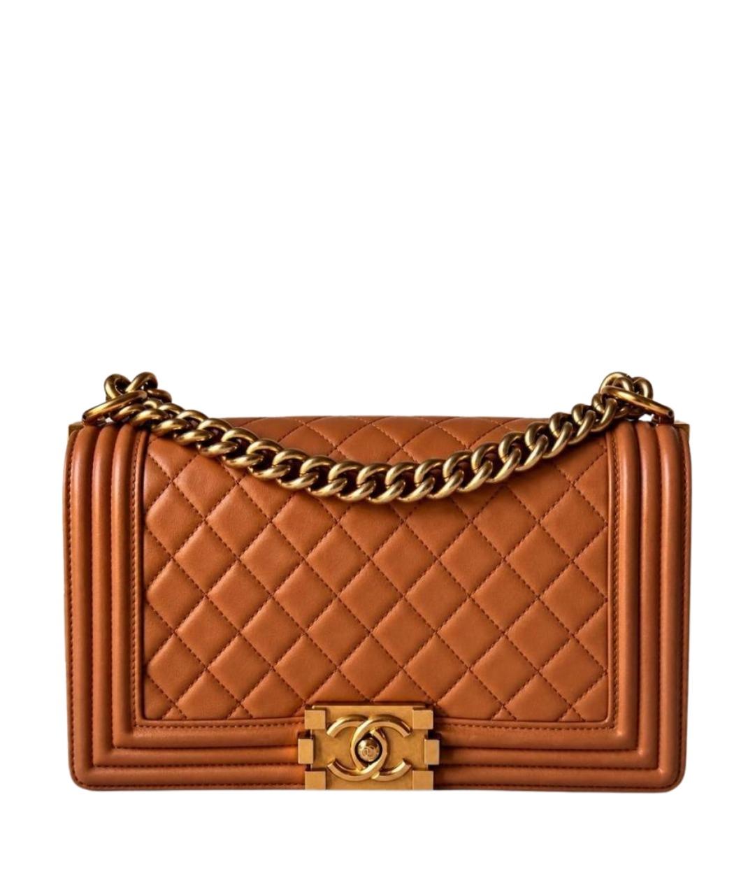 CHANEL Бежевая кожаная сумка через плечо, фото 1