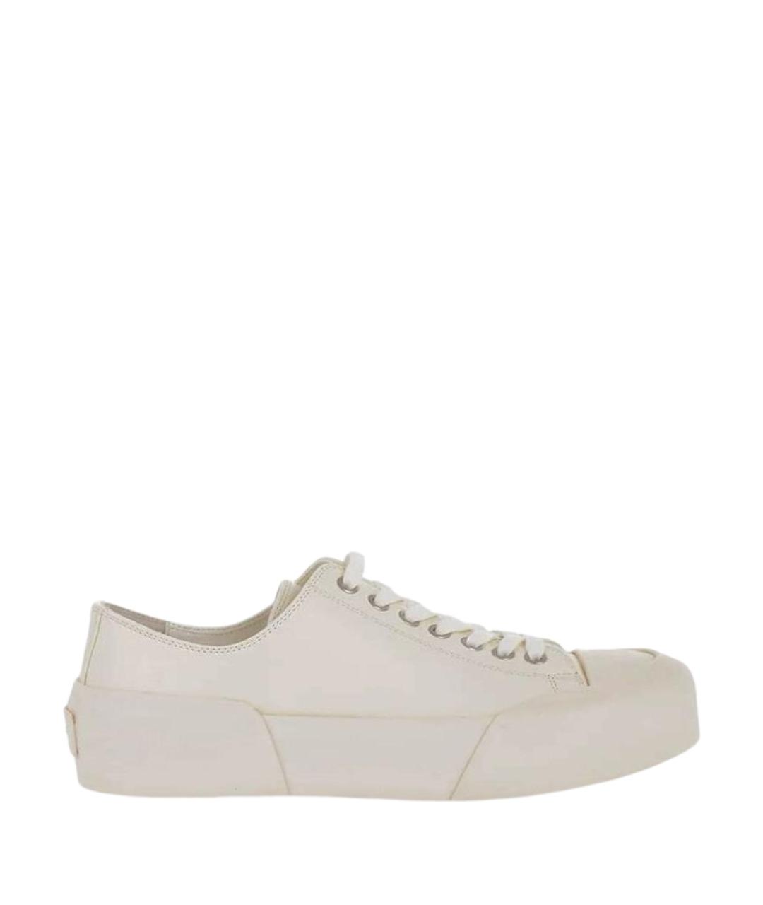 JIL SANDER Белые кожаные кеды, фото 1