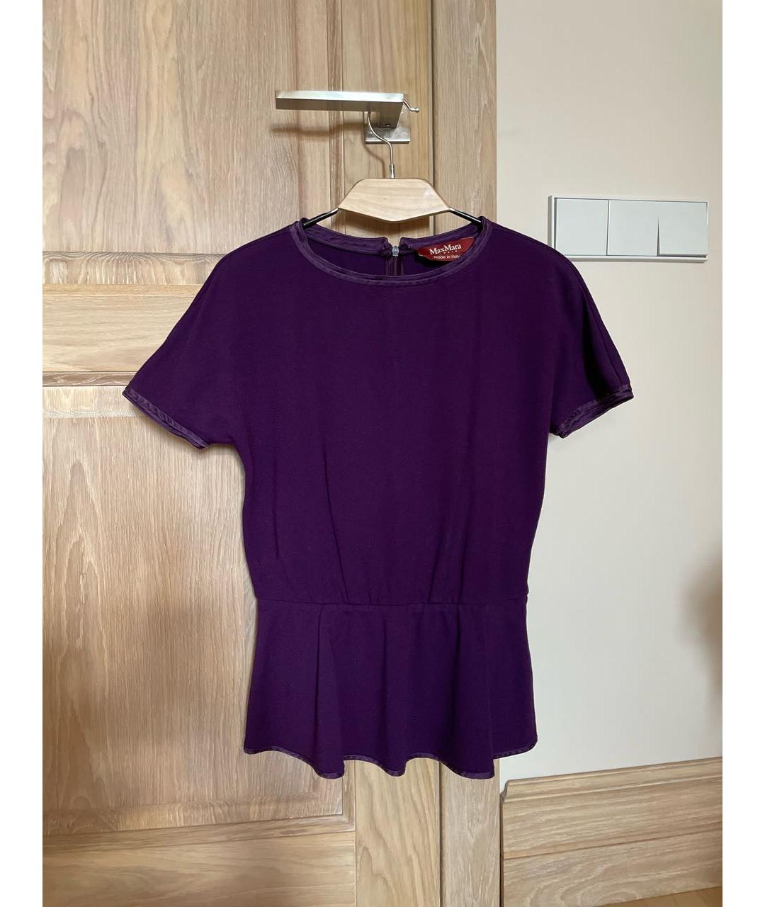 MAX MARA Фиолетовая вискозная блузы, фото 5