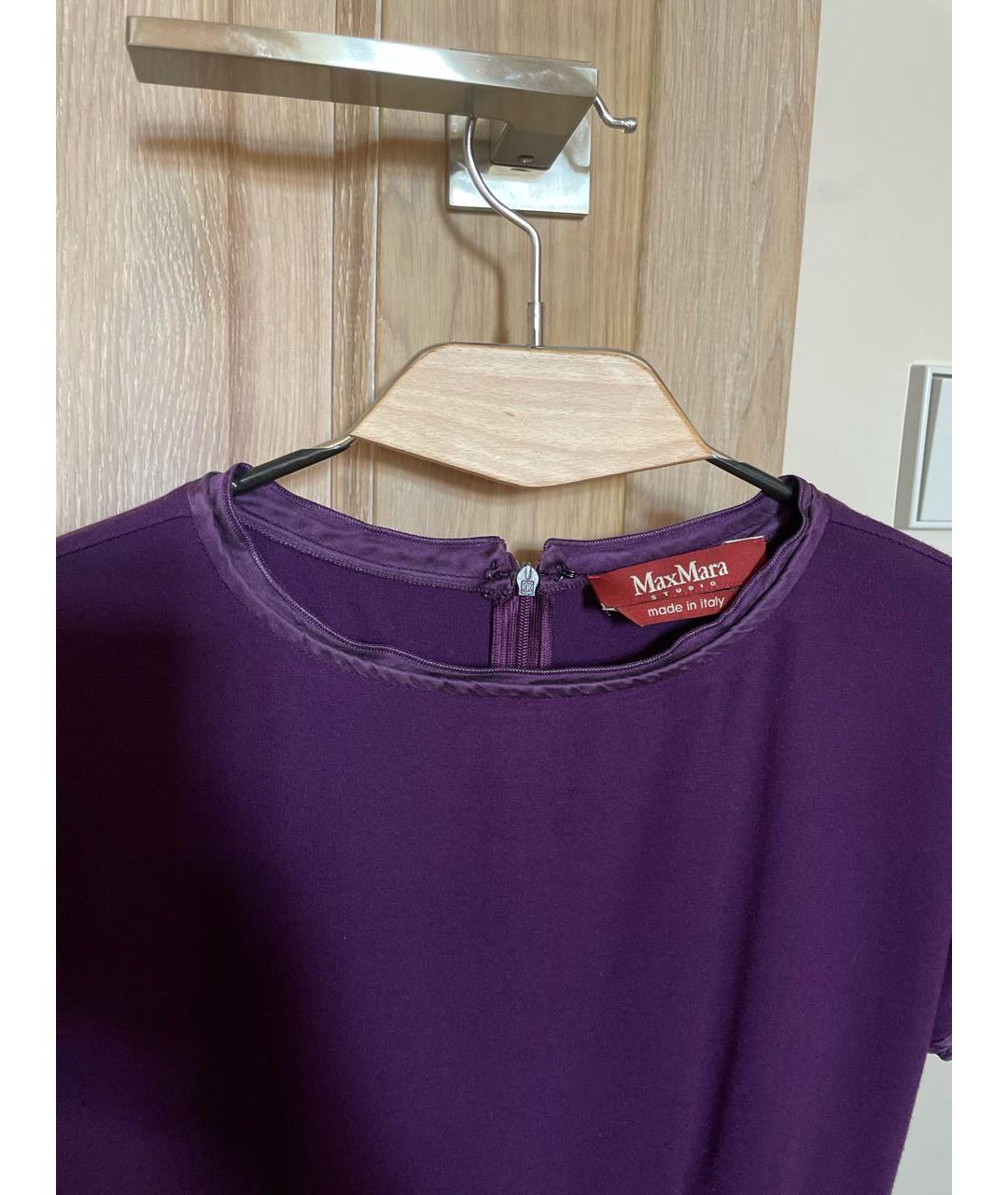 MAX MARA Фиолетовая вискозная блузы, фото 3