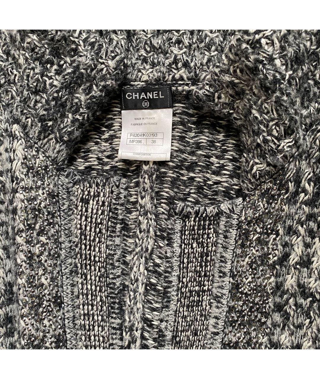 CHANEL PRE-OWNED Серый шерстяной джемпер / свитер, фото 5
