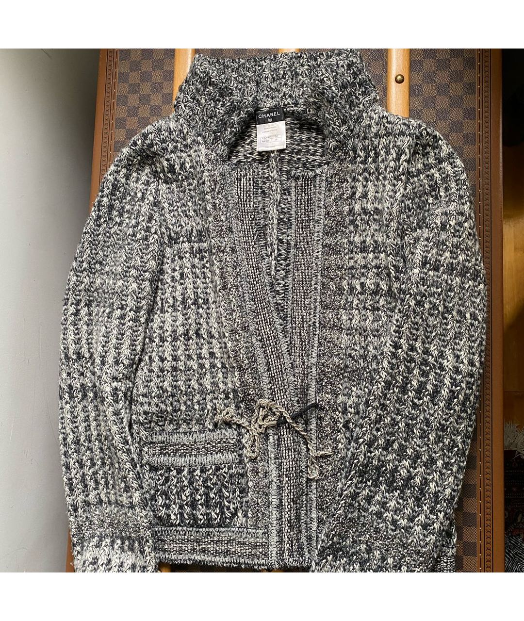 CHANEL PRE-OWNED Серый шерстяной джемпер / свитер, фото 4