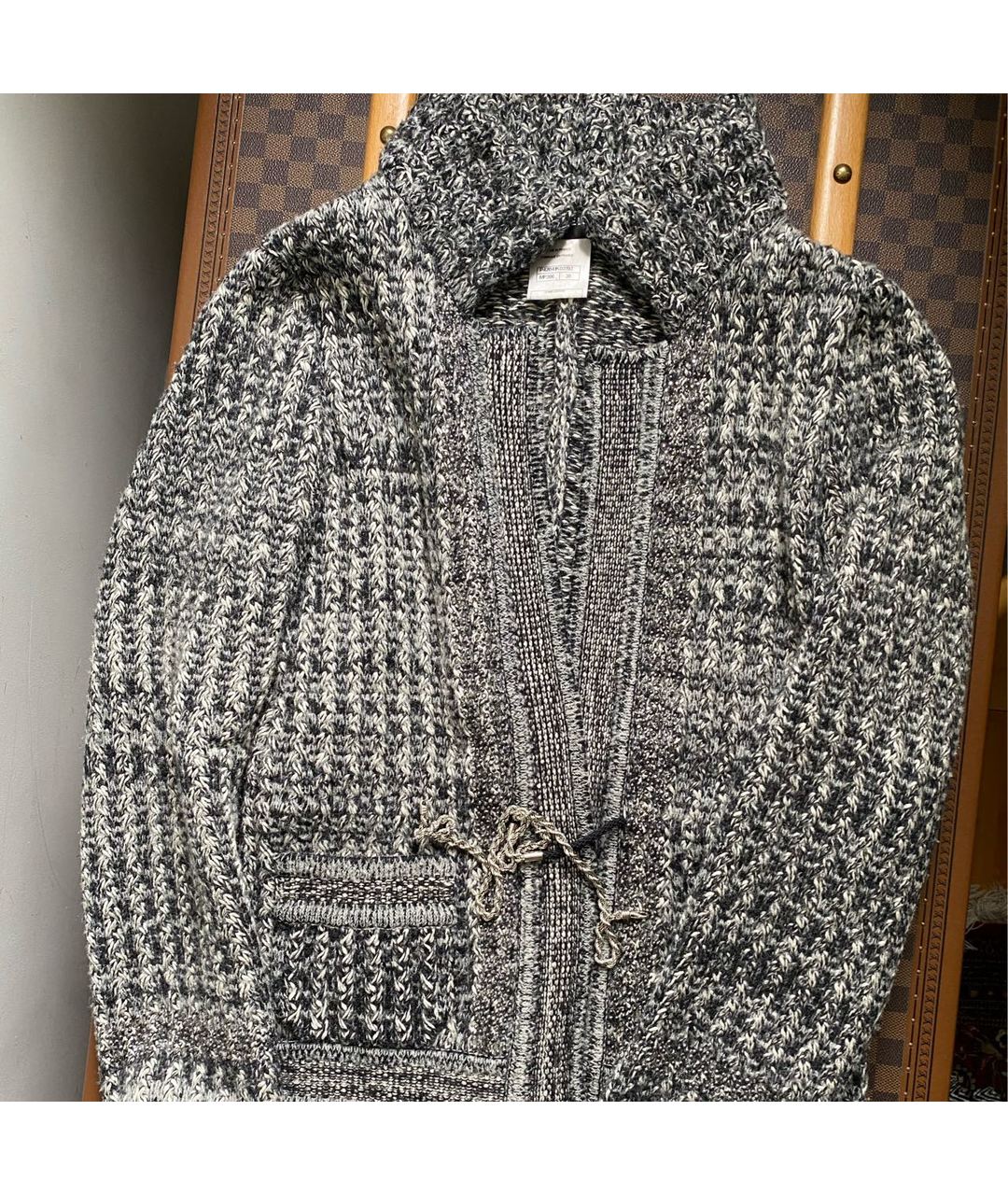 CHANEL PRE-OWNED Серый шерстяной джемпер / свитер, фото 2