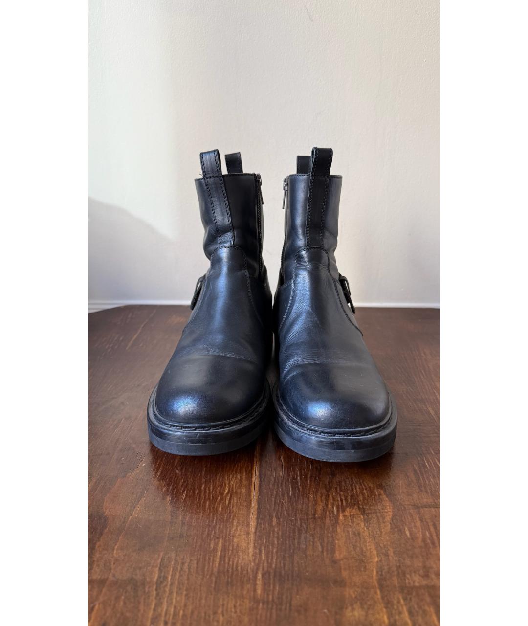 ANN DEMEULEMEESTER Черные кожаные ботинки, фото 3