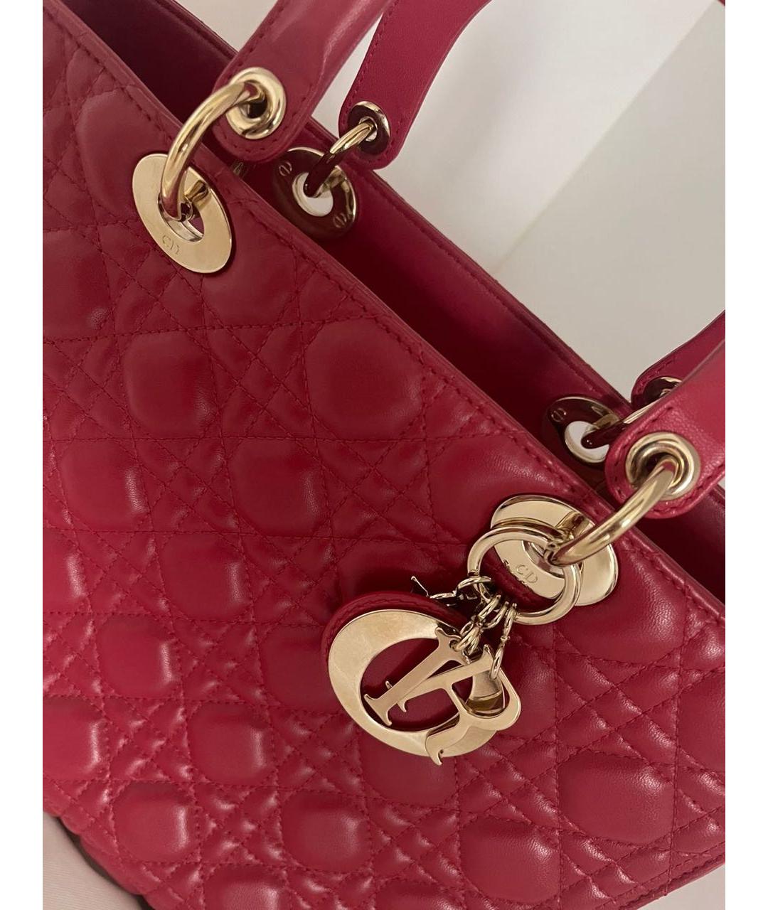 CHRISTIAN DIOR PRE-OWNED Красная кожаная сумка с короткими ручками, фото 3