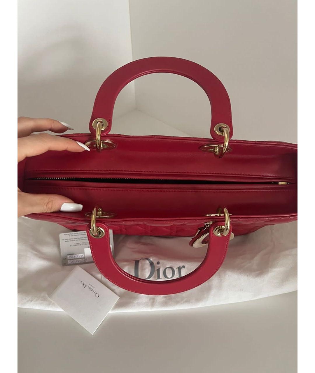 CHRISTIAN DIOR PRE-OWNED Красная кожаная сумка с короткими ручками, фото 2