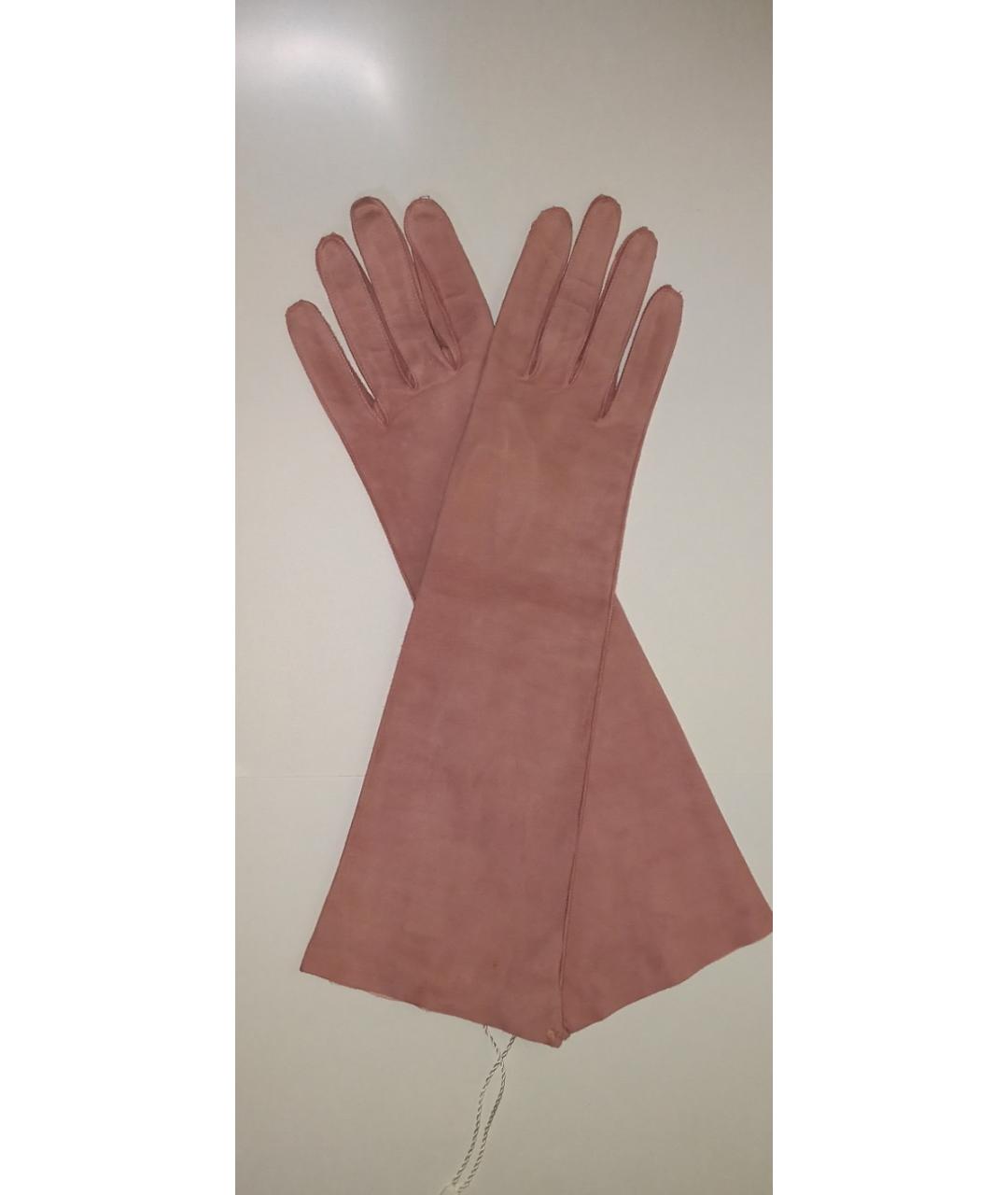 'S MAX MARA Розовые кожаные перчатки, фото 2