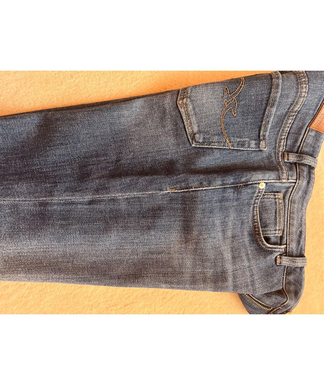 TRUSSARDI JEANS Голубые хлопко-эластановые джинсы слим, фото 8