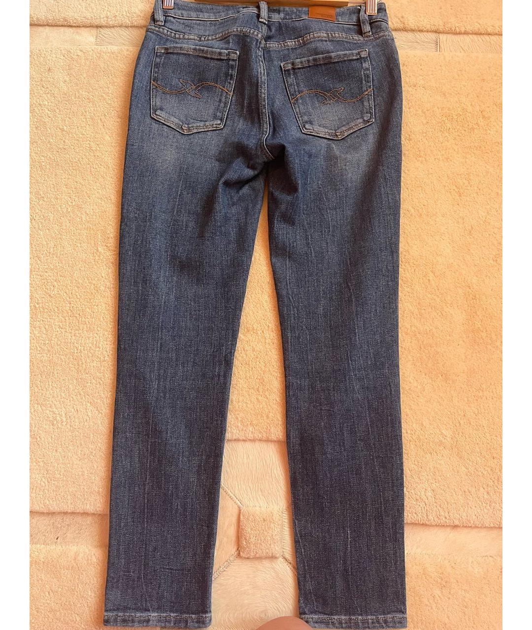 TRUSSARDI JEANS Голубые хлопко-эластановые джинсы слим, фото 3