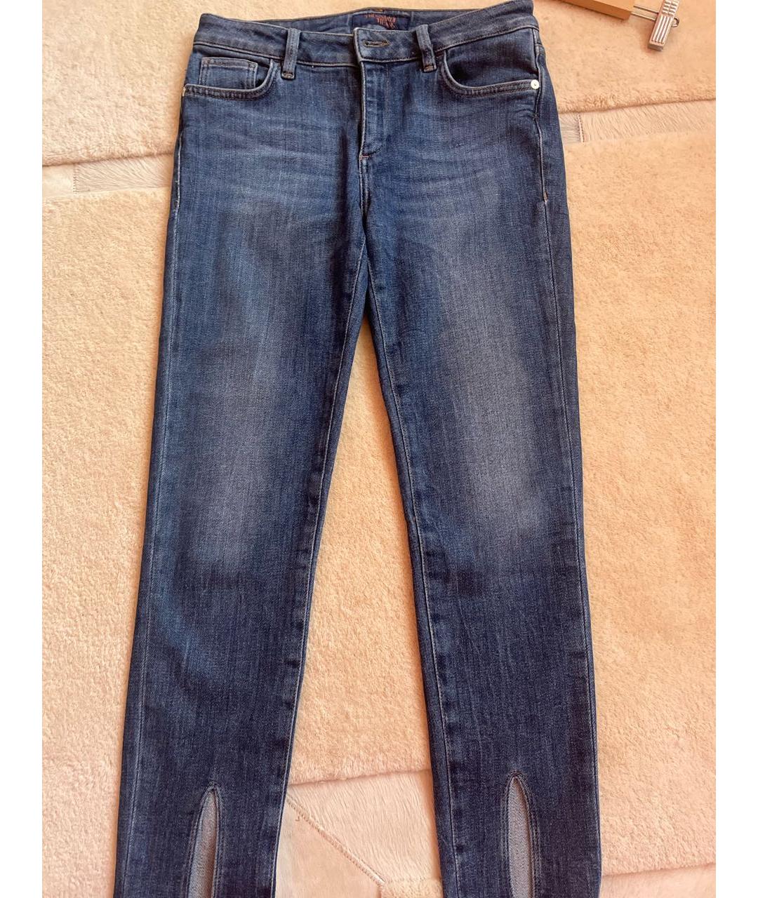 TRUSSARDI JEANS Голубые хлопко-эластановые джинсы слим, фото 9