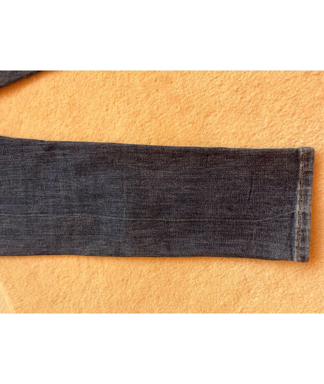 TRUSSARDI JEANS Голубые хлопко-эластановые джинсы слим, фото 7