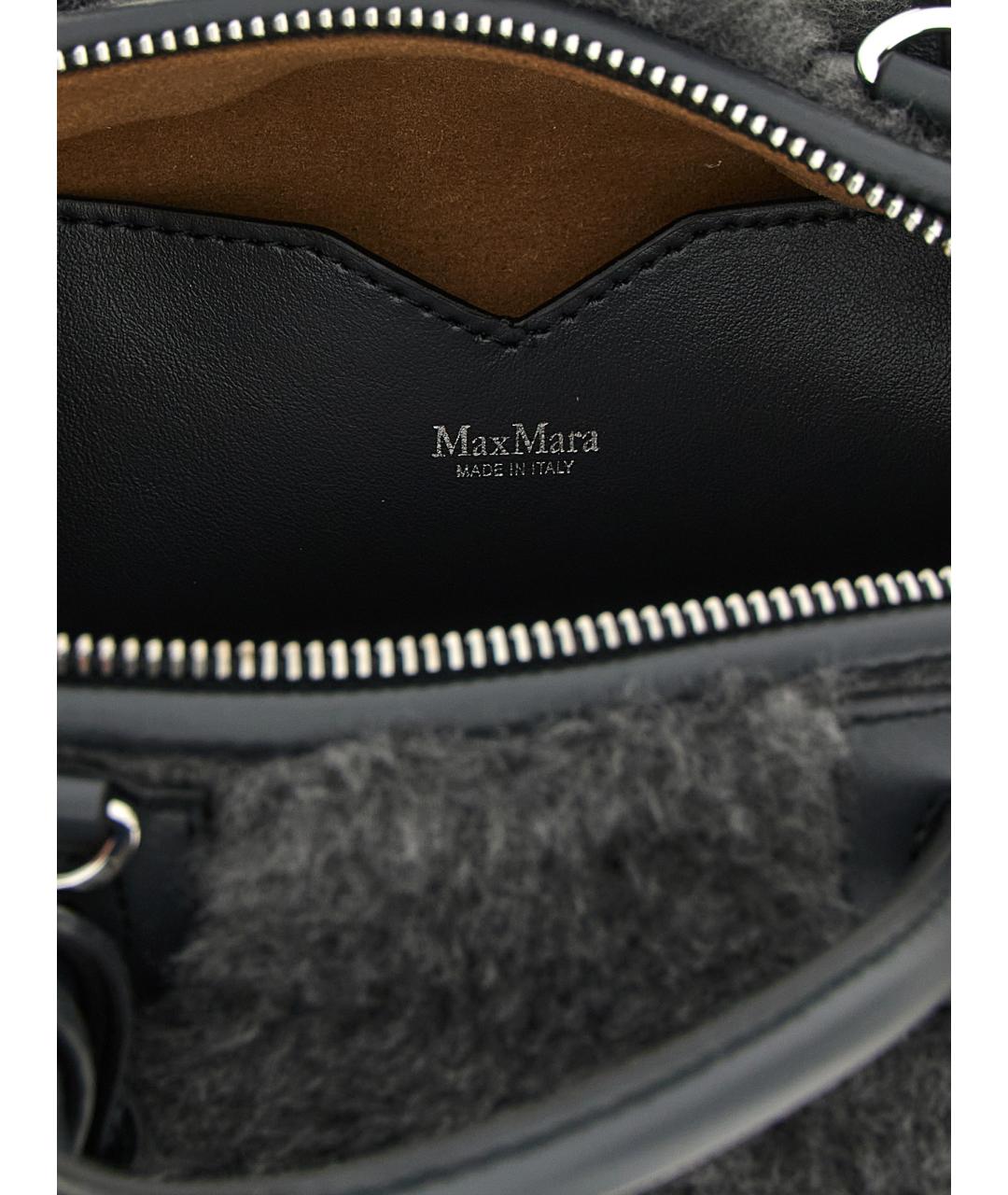 MAX MARA Серая шерстяная сумка тоут, фото 4