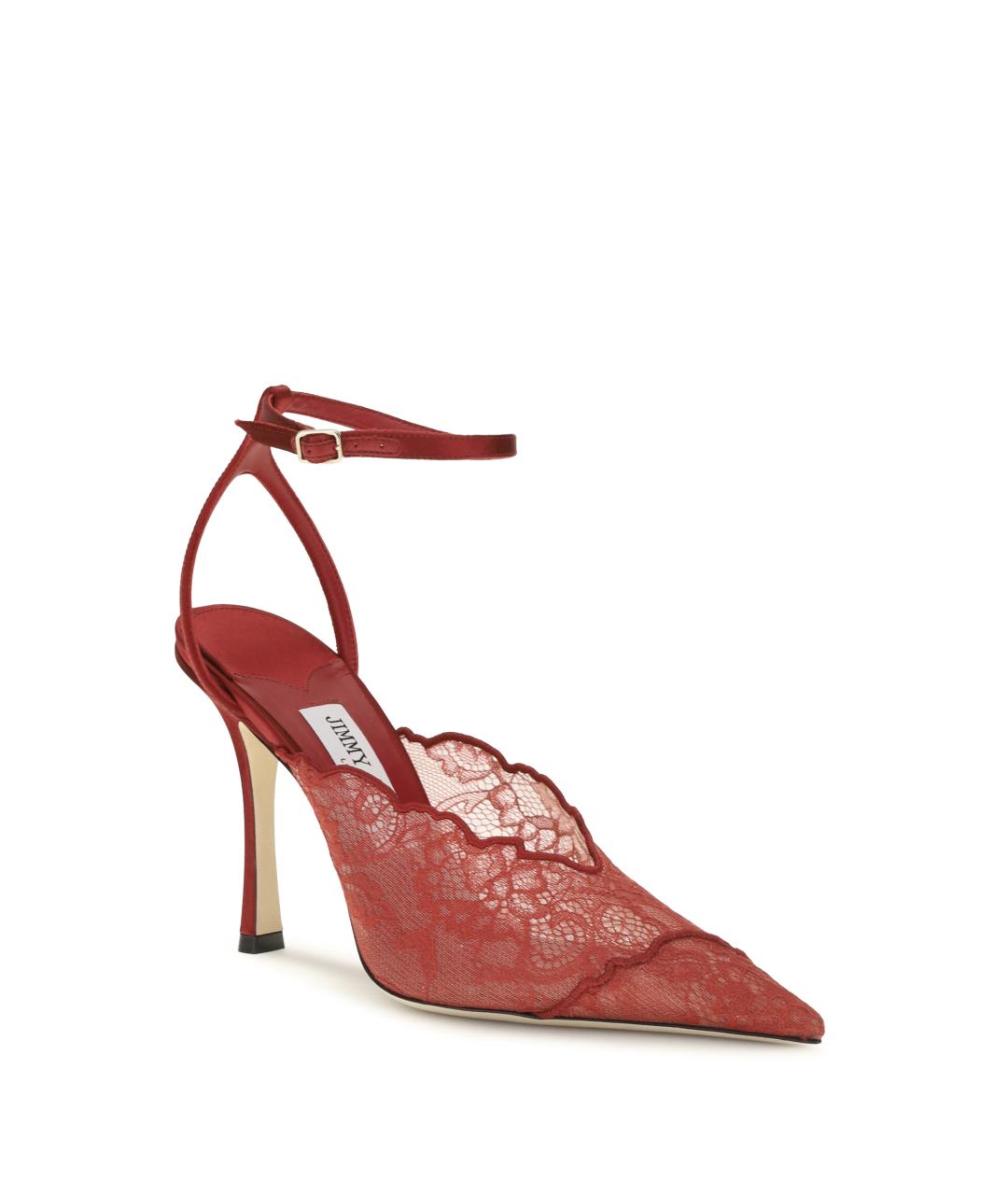JIMMY CHOO Красные текстильные туфли, фото 2