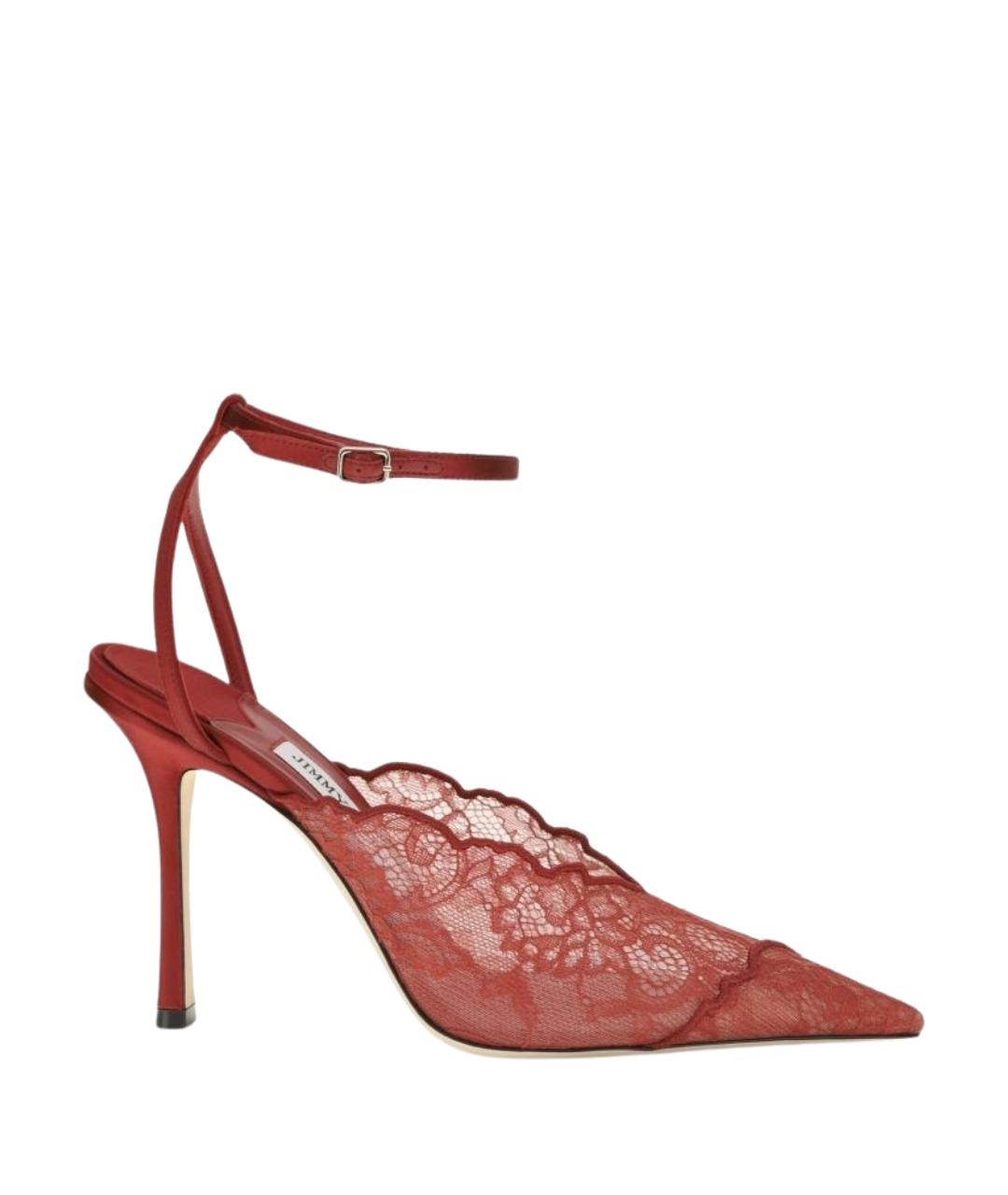 JIMMY CHOO Красные текстильные туфли, фото 1