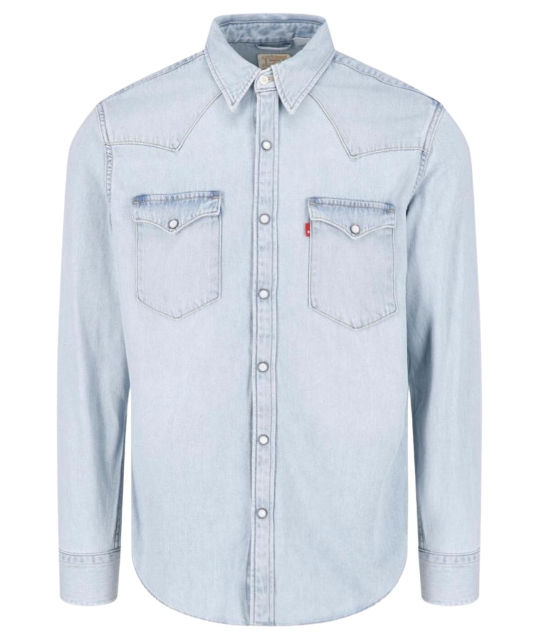 LEVI'S Голубая хлопковая кэжуал рубашка, фото 1