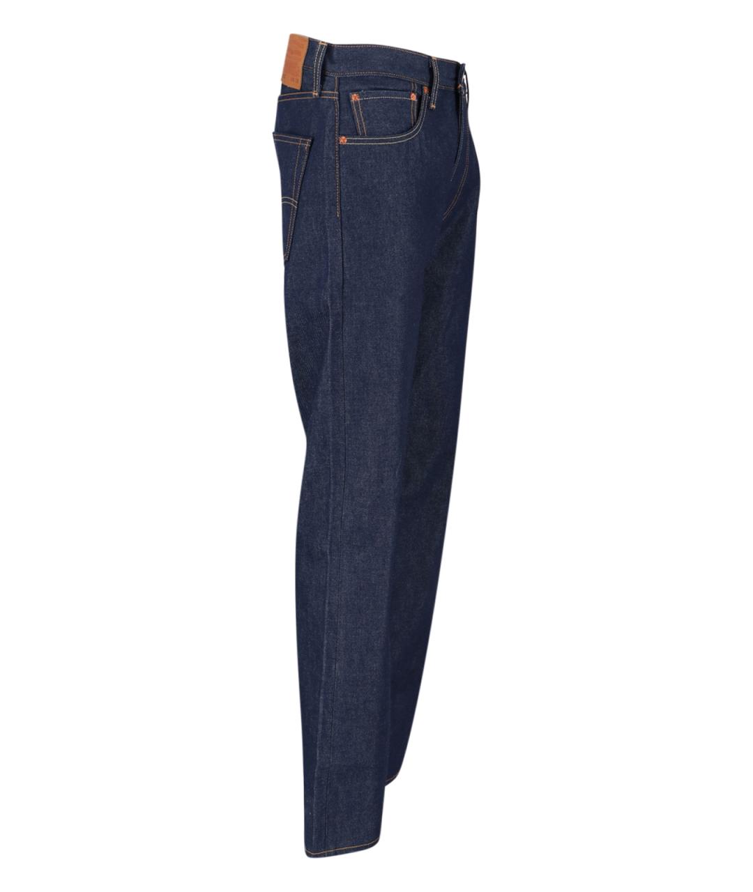 LEVI'S Темно-синие хлопковые прямые джинсы, фото 3