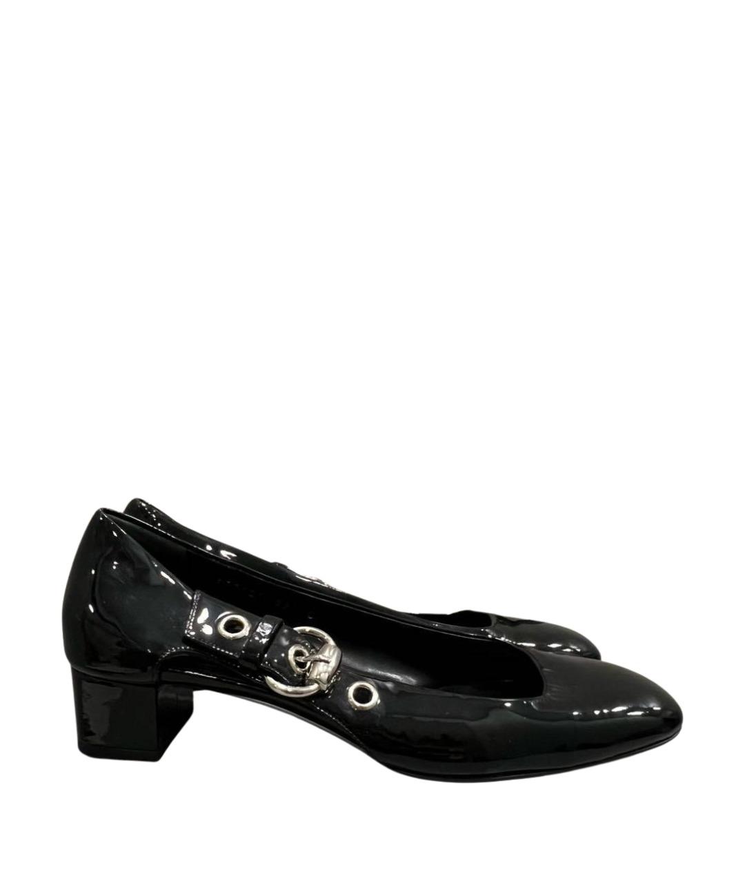 GUCCI Черные туфли из лакированной кожи, фото 1