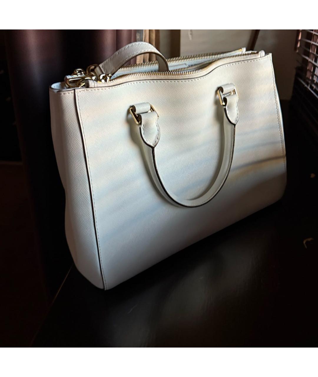 MICHAEL KORS Белая кожаная сумка тоут, фото 3