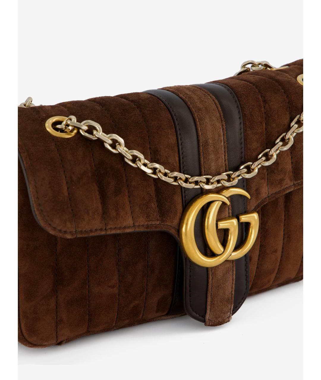 GUCCI Коричневая замшевая сумка через плечо, фото 4