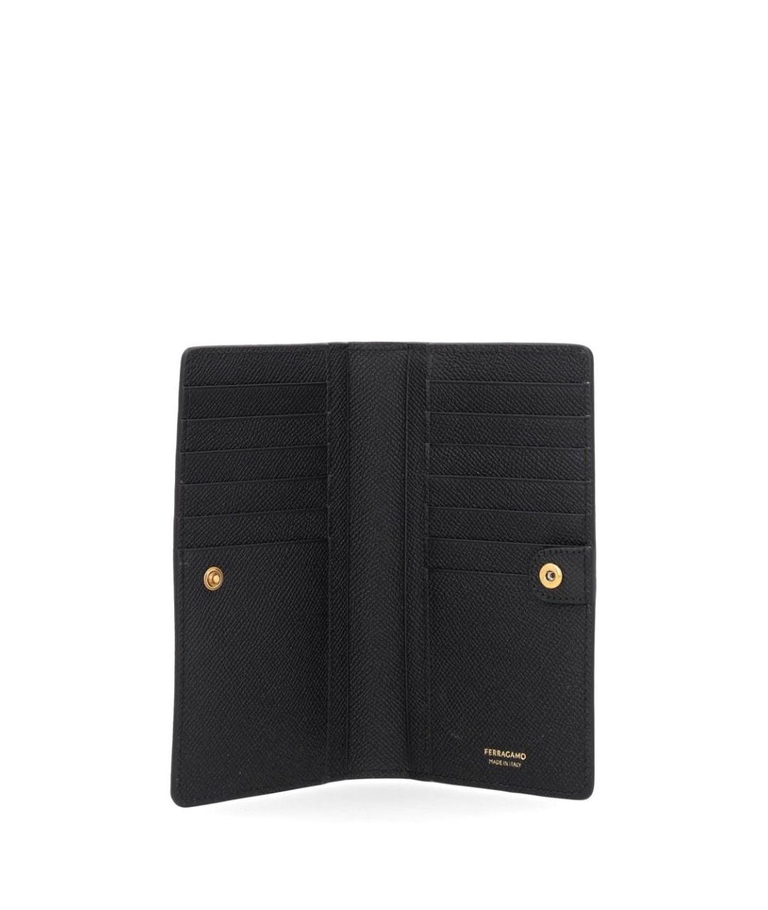FERRAGAMO Черный кожаный кошелек, фото 4