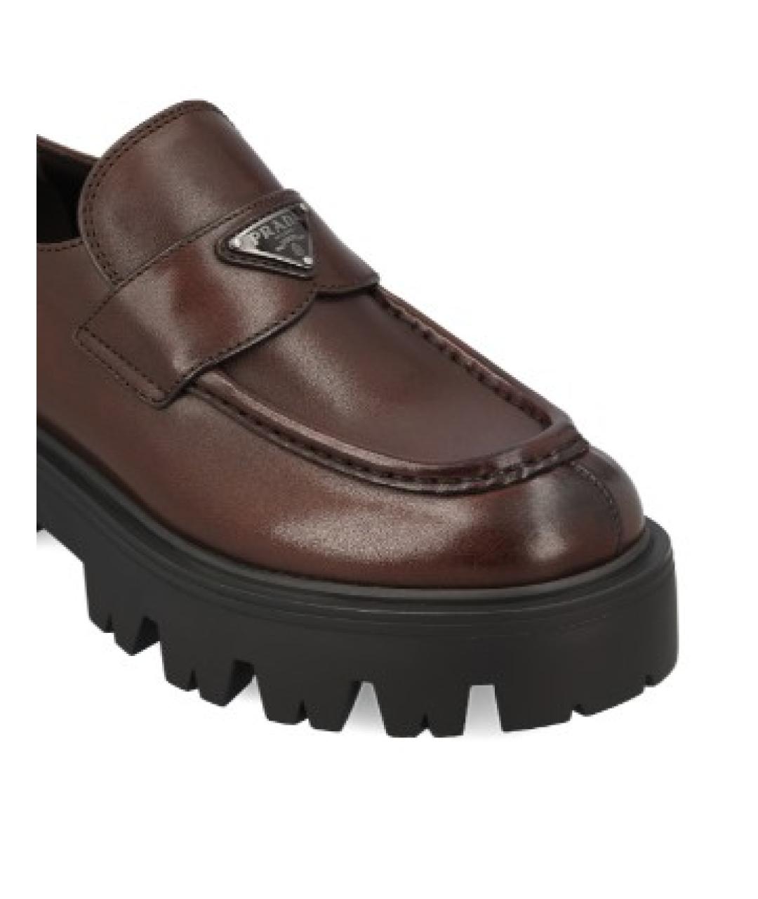 PRADA Коричневые кожаные лоферы, фото 3