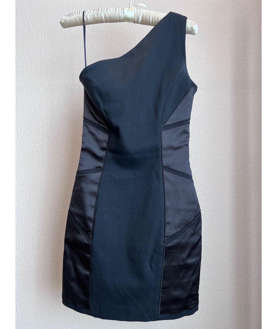 VERSUS VERSACE Черное хлопко-эластановое коктейльное платье, фото 6