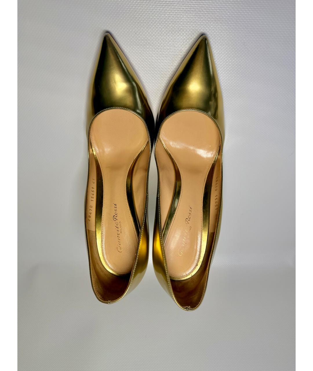 GIANVITO ROSSI Золотые кожаные туфли, фото 3