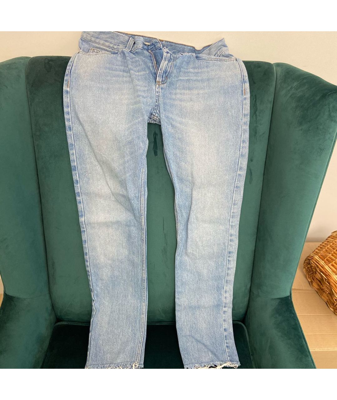 GUCCI Голубые хлопковые джинсы слим, фото 6