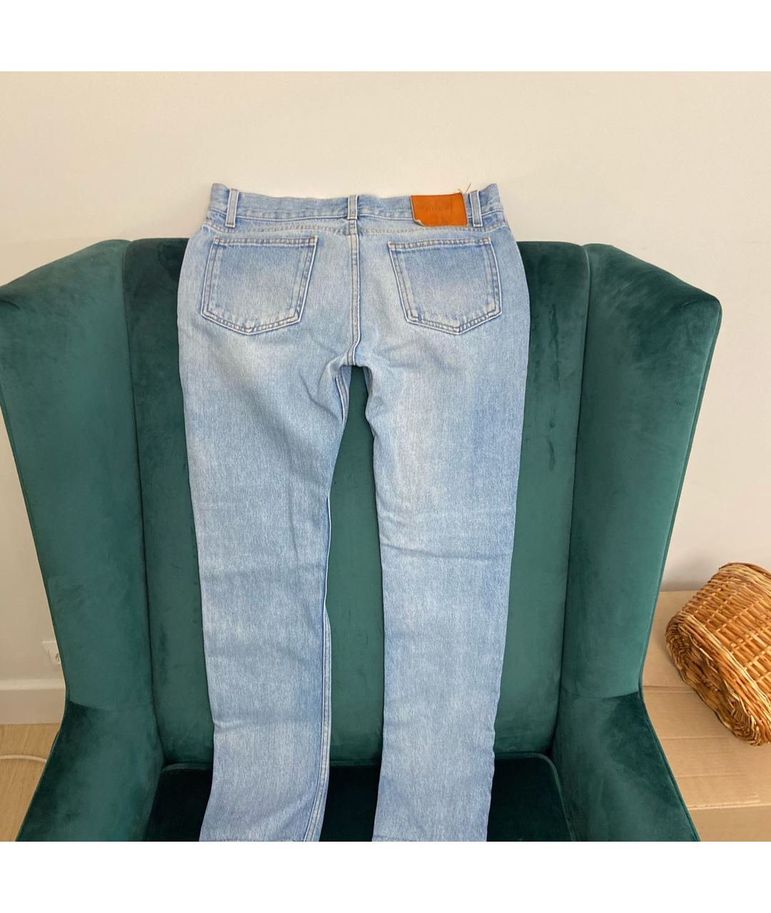 GUCCI Голубые хлопковые джинсы слим, фото 2