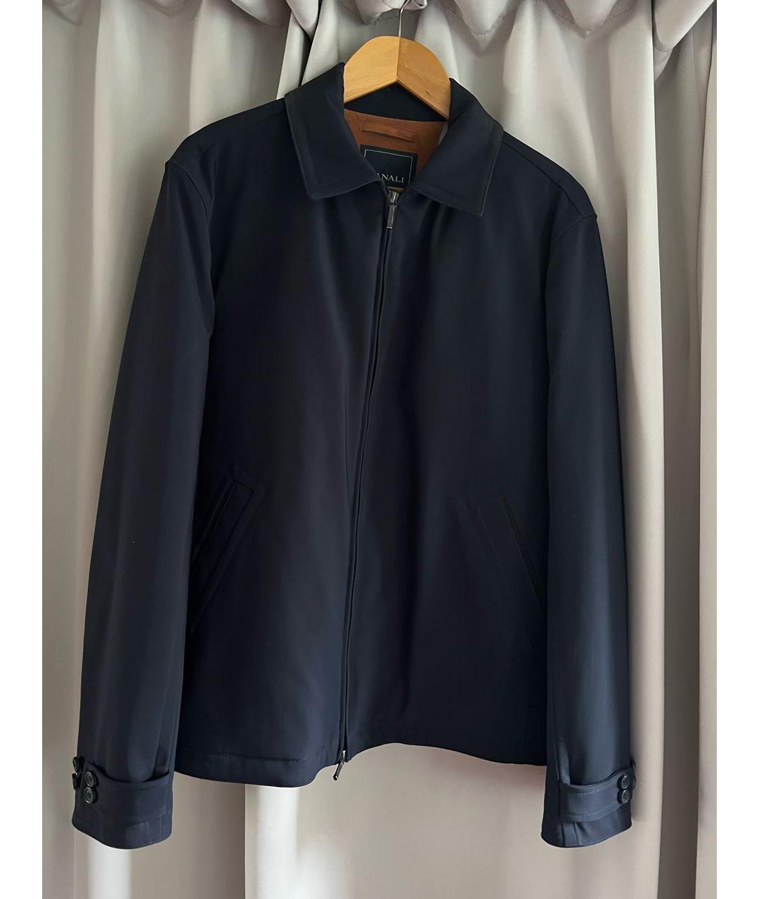 CANALI Темно-синяя полиуретановая куртка, фото 7