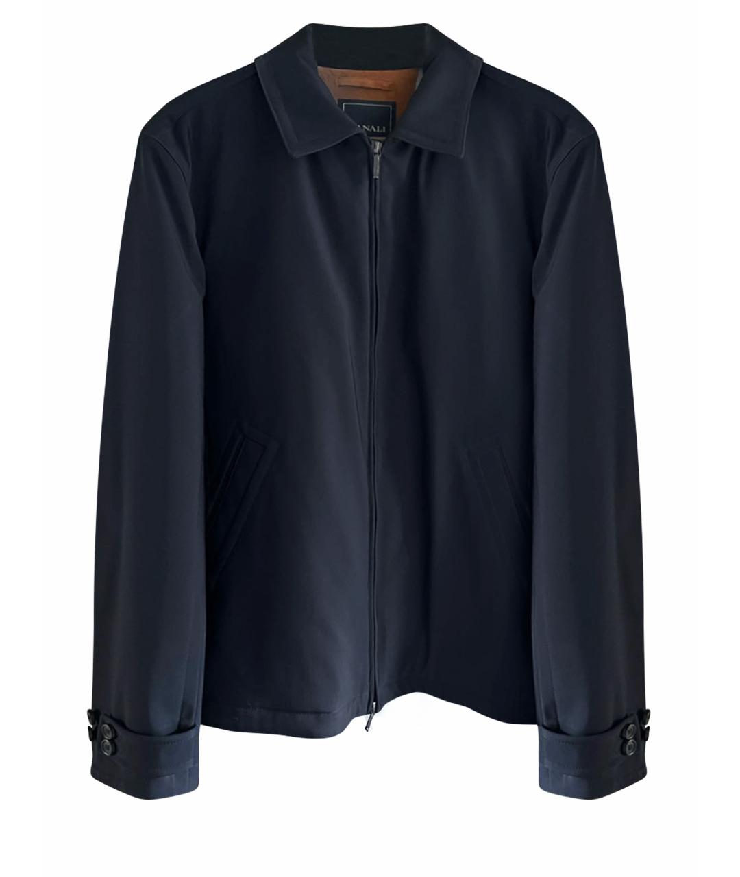CANALI Темно-синяя полиуретановая куртка, фото 1