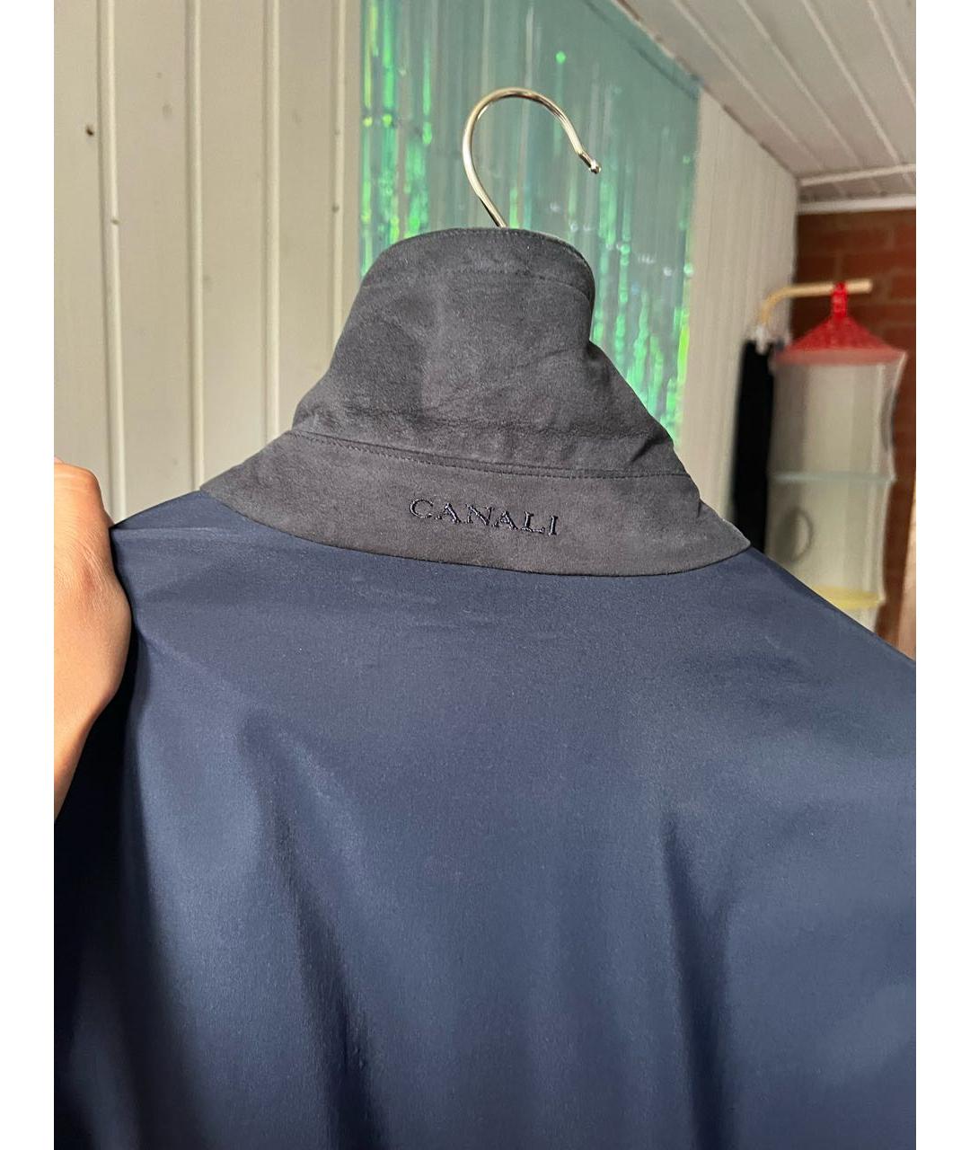 CANALI Темно-синяя полиуретановая куртка, фото 5