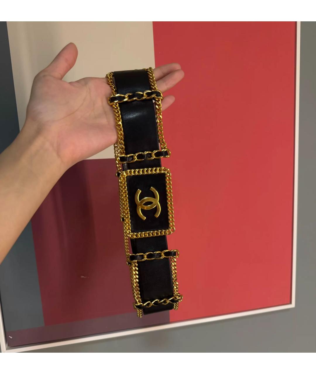 CHANEL Черный кожаный ремень, фото 5