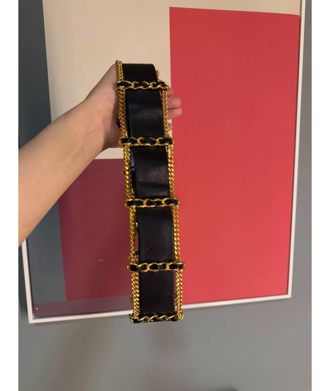 CHANEL Черный кожаный ремень, фото 6