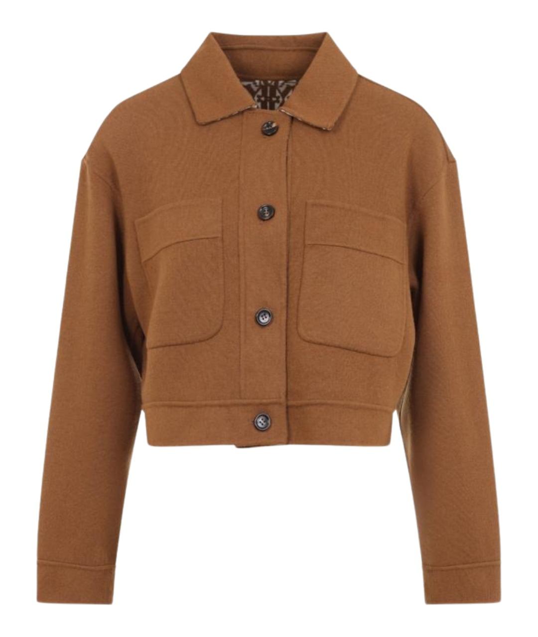 MAX MARA Коричневая шерстяная куртка, фото 1