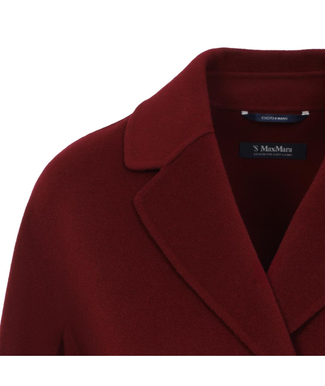 'S MAX MARA Бордовое шерстяное пальто, фото 3
